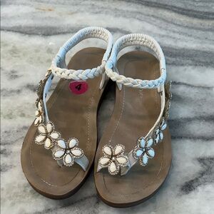 White Floral Sandals